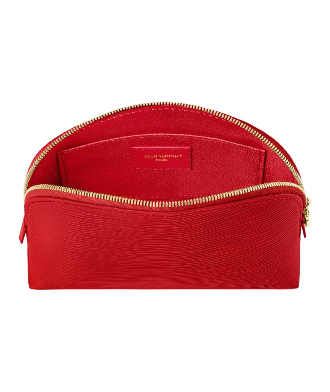 LOUIS VUITTON Красная кожаная косметичка, фото 4