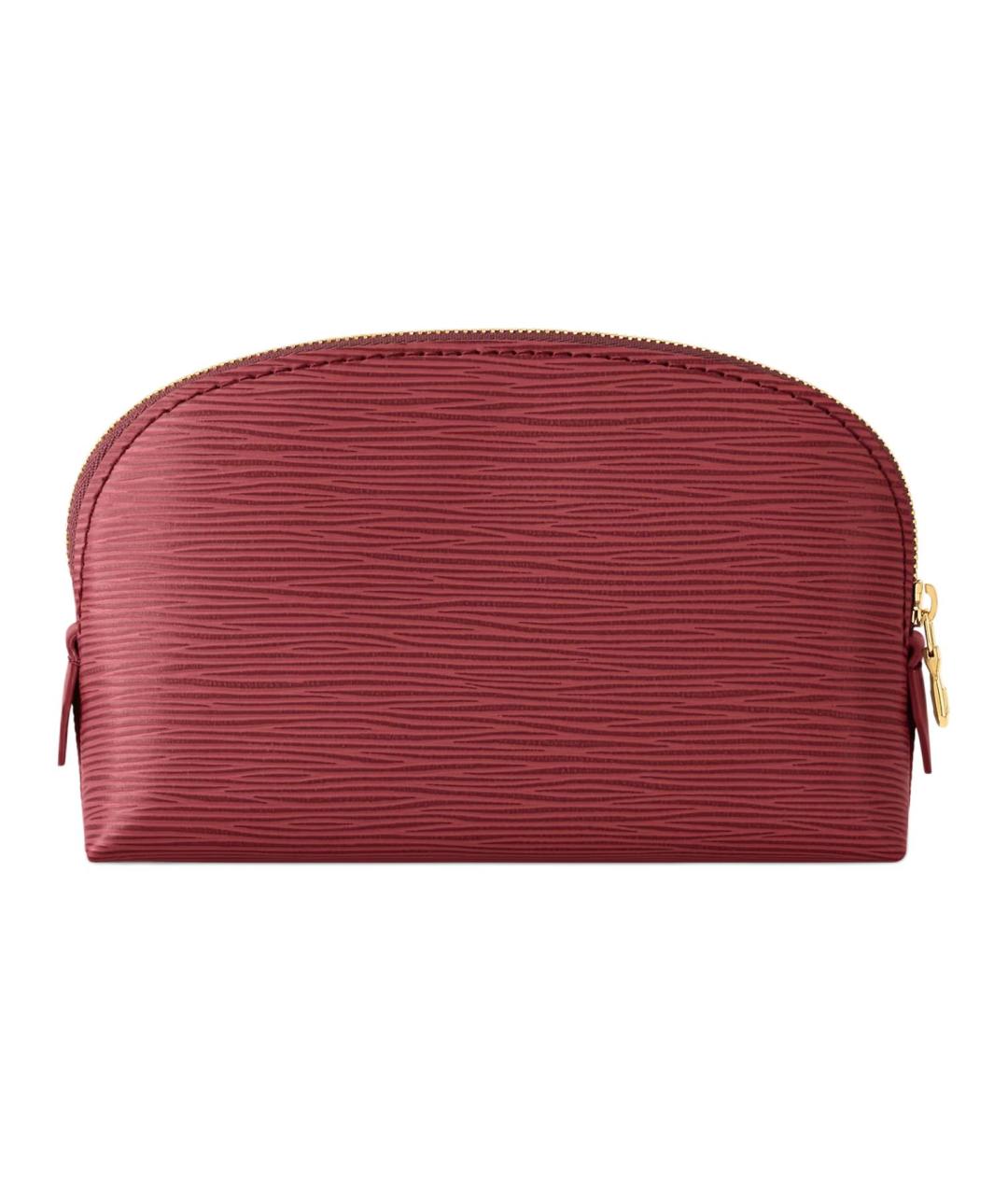 LOUIS VUITTON Бордовая кожаная косметичка, фото 3