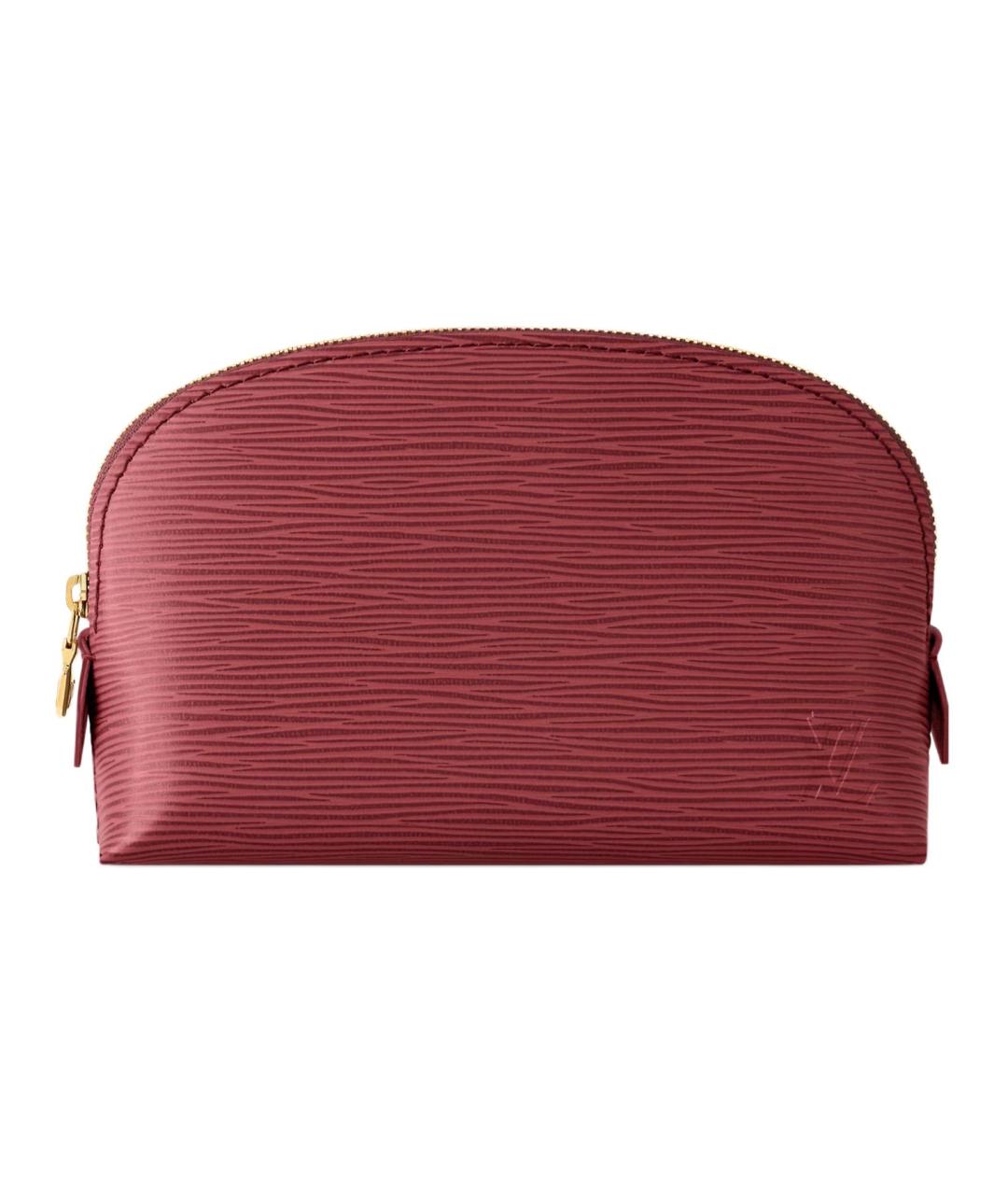 LOUIS VUITTON Бордовая кожаная косметичка, фото 1