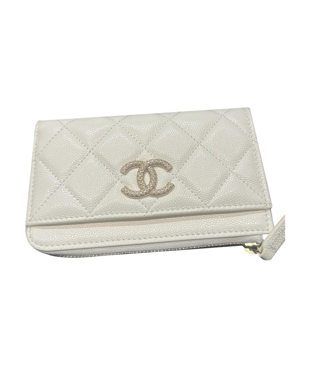 CHANEL Белый кожаный кардхолдер, фото 1