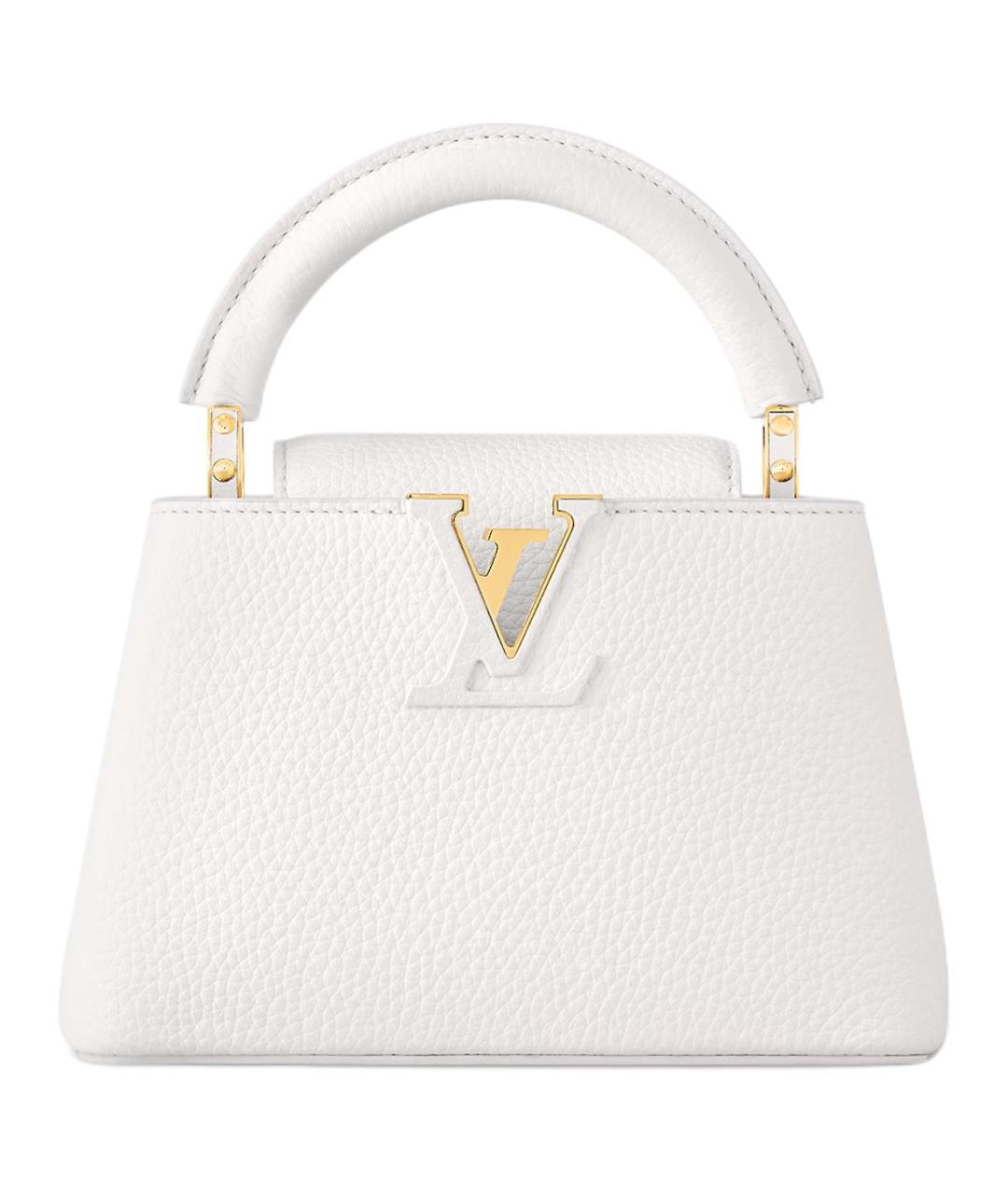 LOUIS VUITTON Белая кожаная сумка с короткими ручками, фото 1