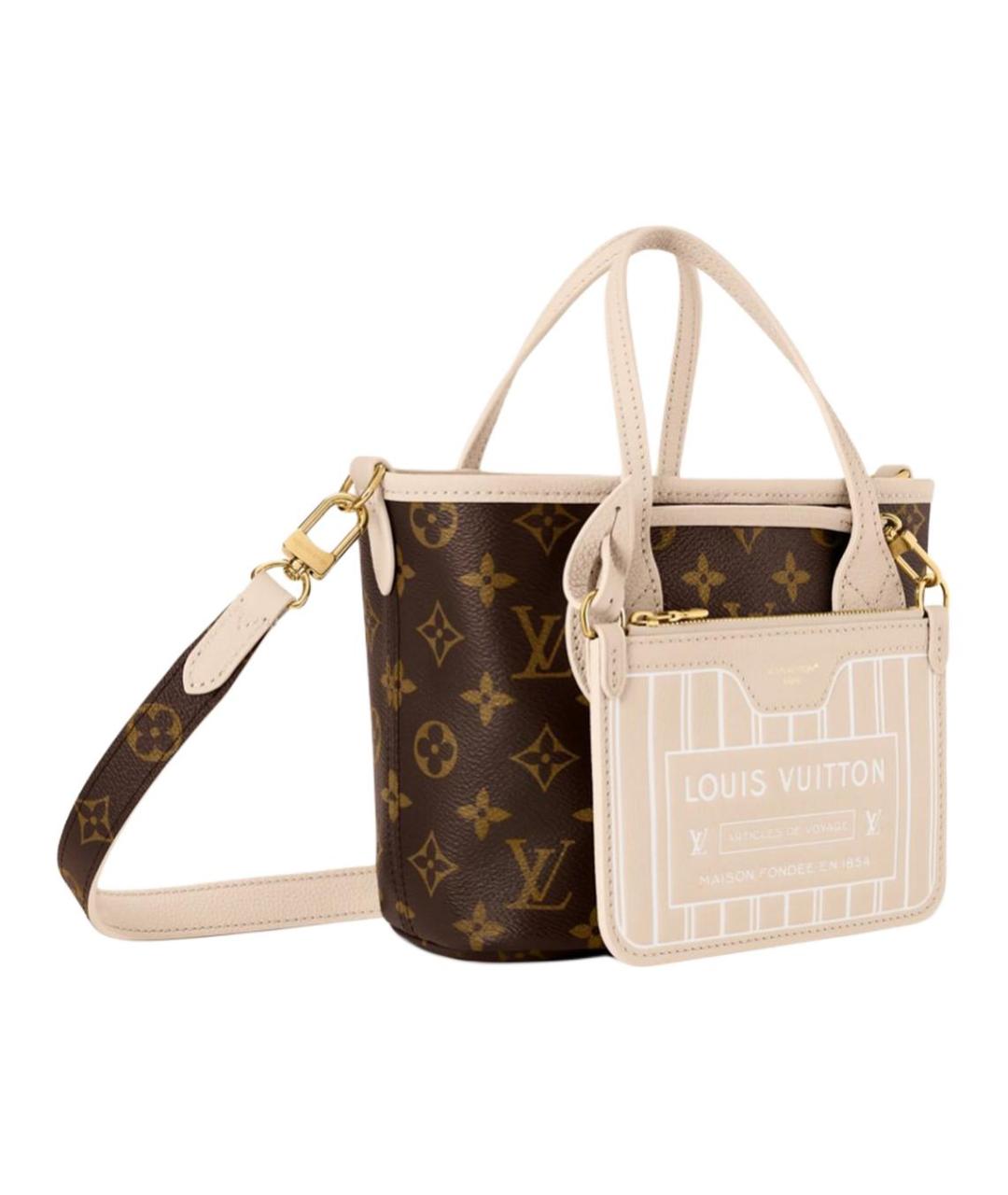 LOUIS VUITTON Коричневая кожаная сумка через плечо, фото 4
