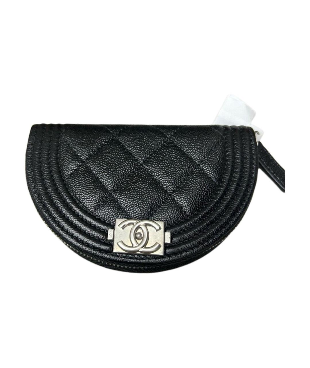 CHANEL Черный кожаный кошелек, фото 1