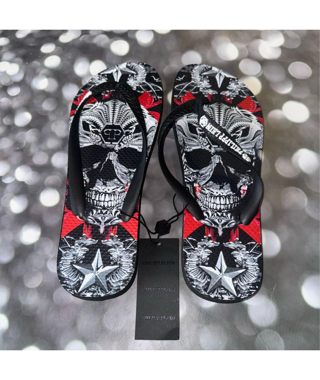 PHILIPP PLEIN Черные шлепанцы, фото 7
