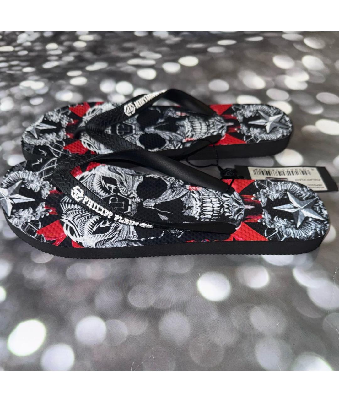 PHILIPP PLEIN Черные шлепанцы, фото 8