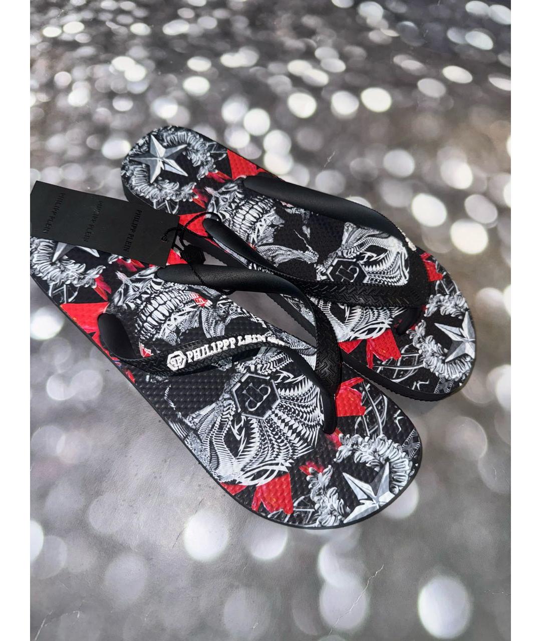 PHILIPP PLEIN Черные шлепанцы, фото 4