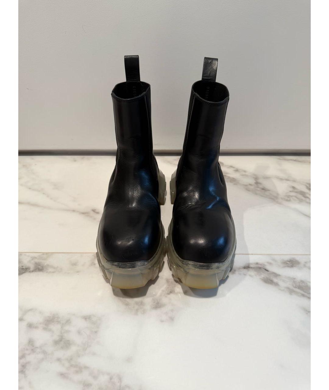 RICK OWENS Черные кожаные ботинки, фото 2