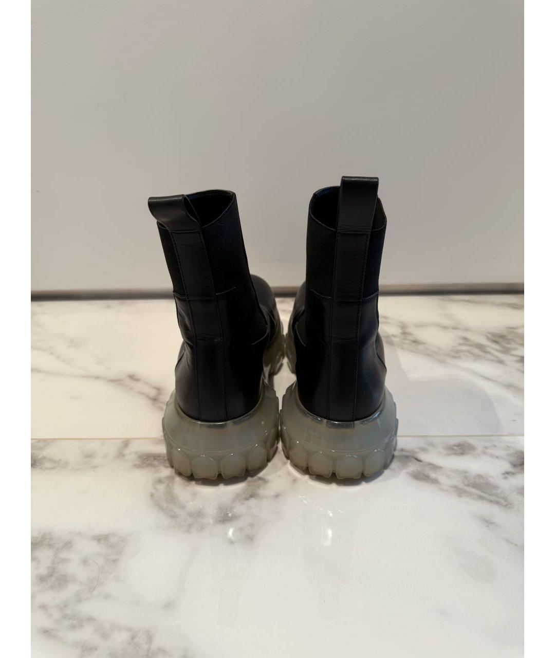 RICK OWENS Черные кожаные ботинки, фото 3