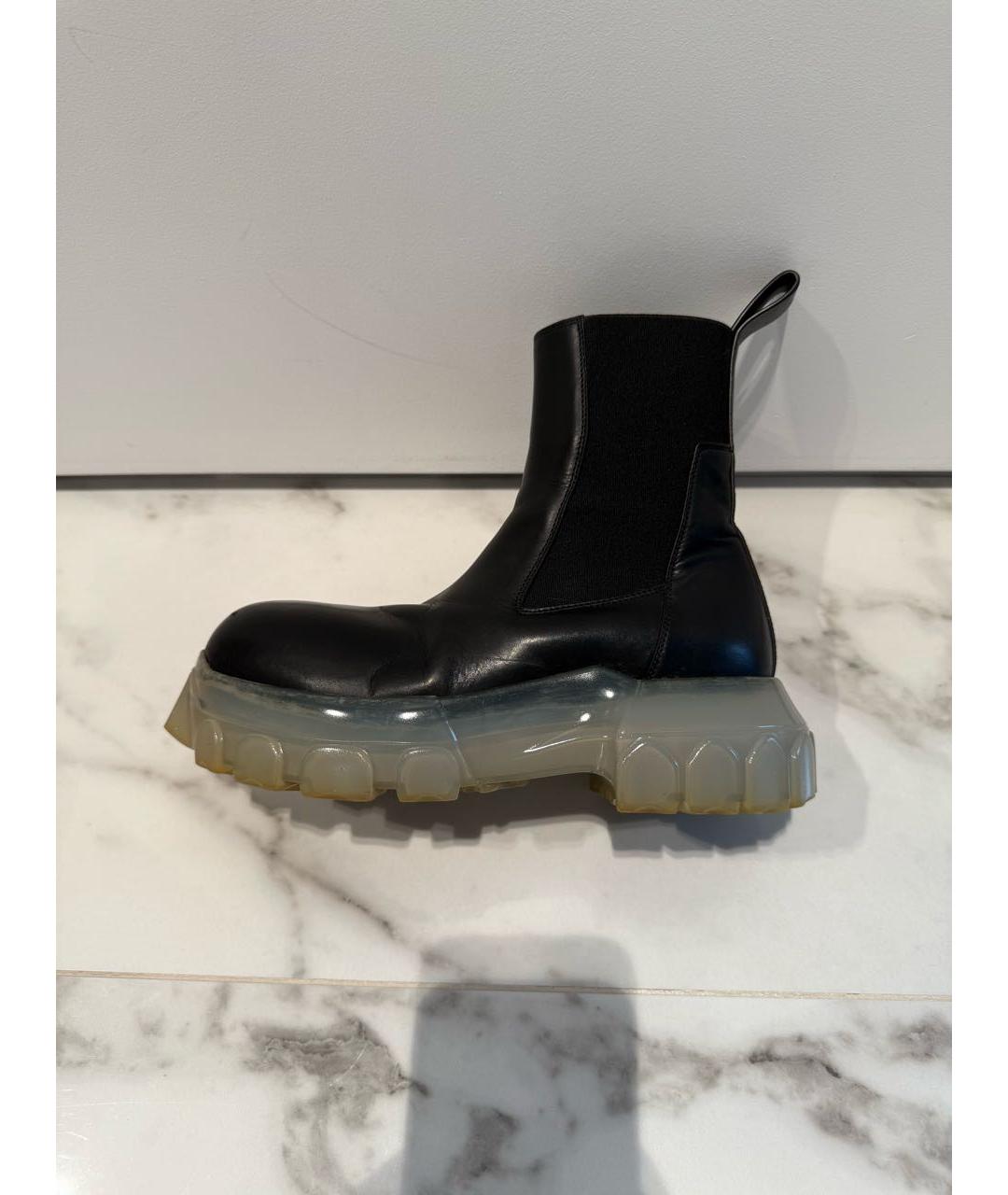 RICK OWENS Черные кожаные ботинки, фото 6