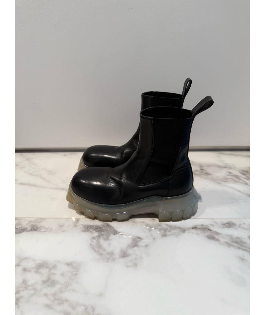 RICK OWENS Черные кожаные ботинки, фото 4