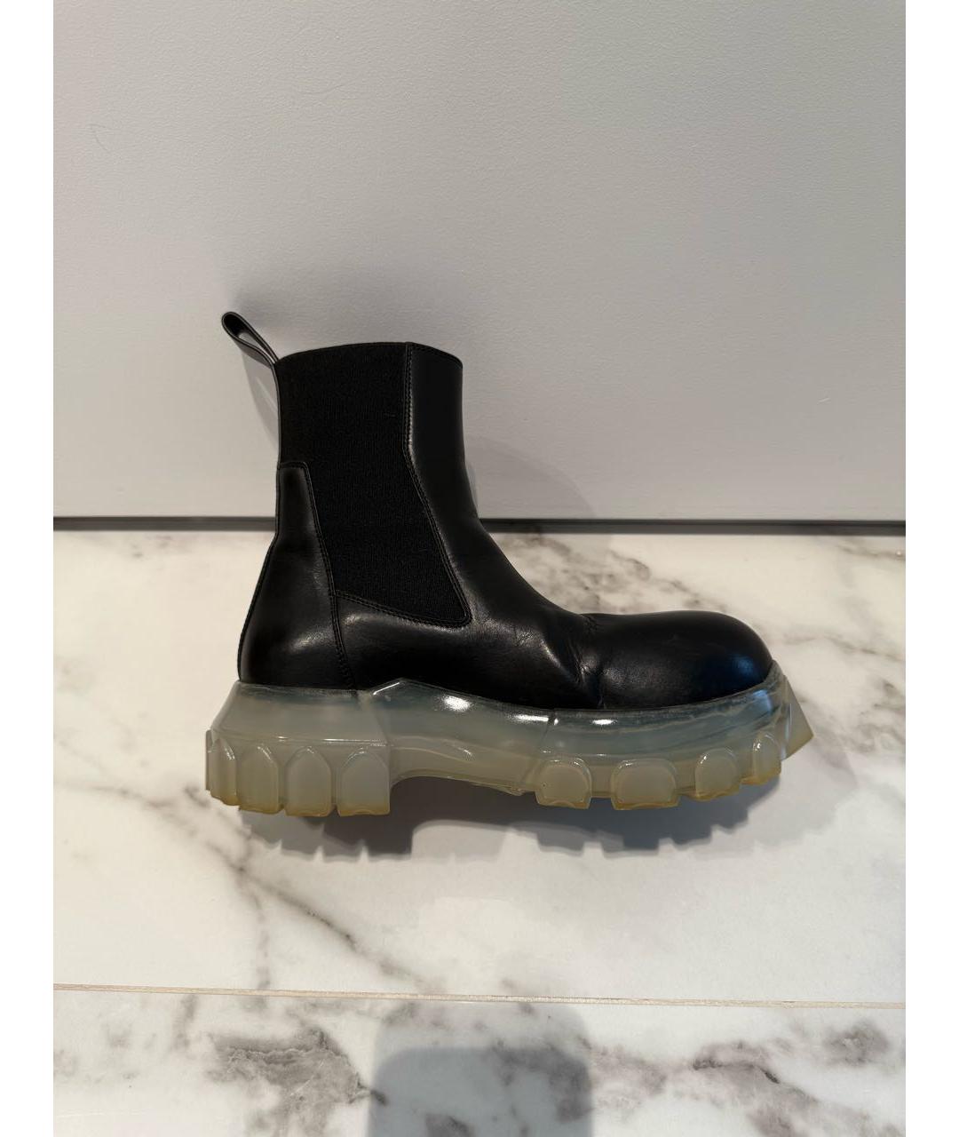 RICK OWENS Черные кожаные ботинки, фото 5