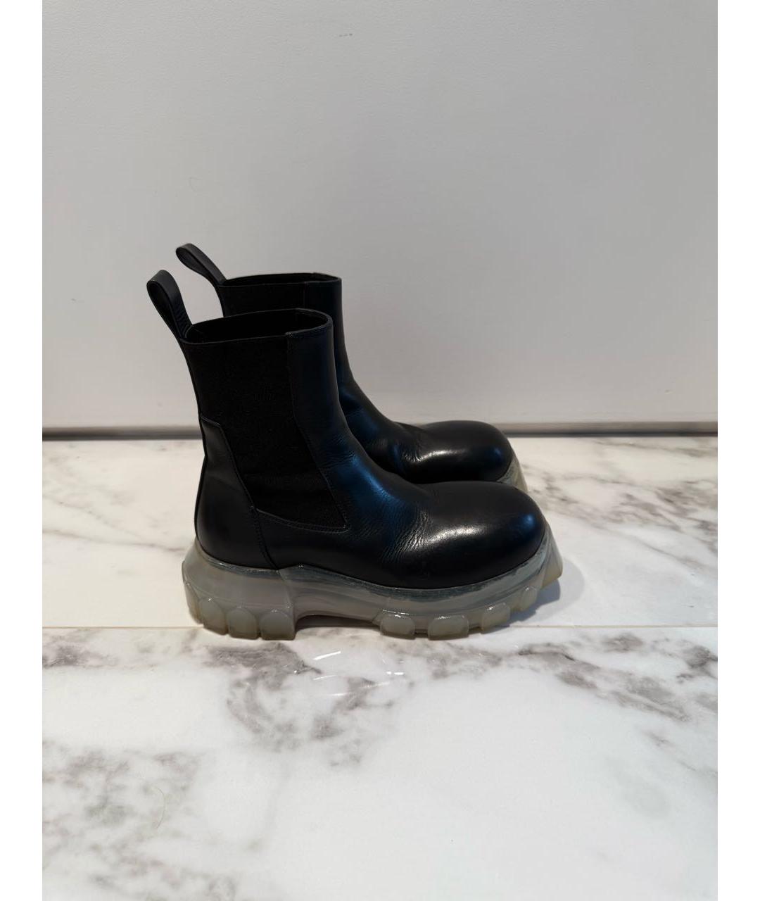 RICK OWENS Черные кожаные ботинки, фото 9