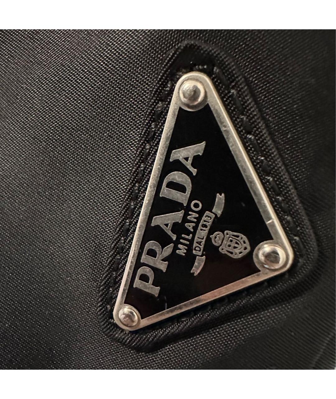 PRADA Черная синтетическая поясная сумка, фото 5