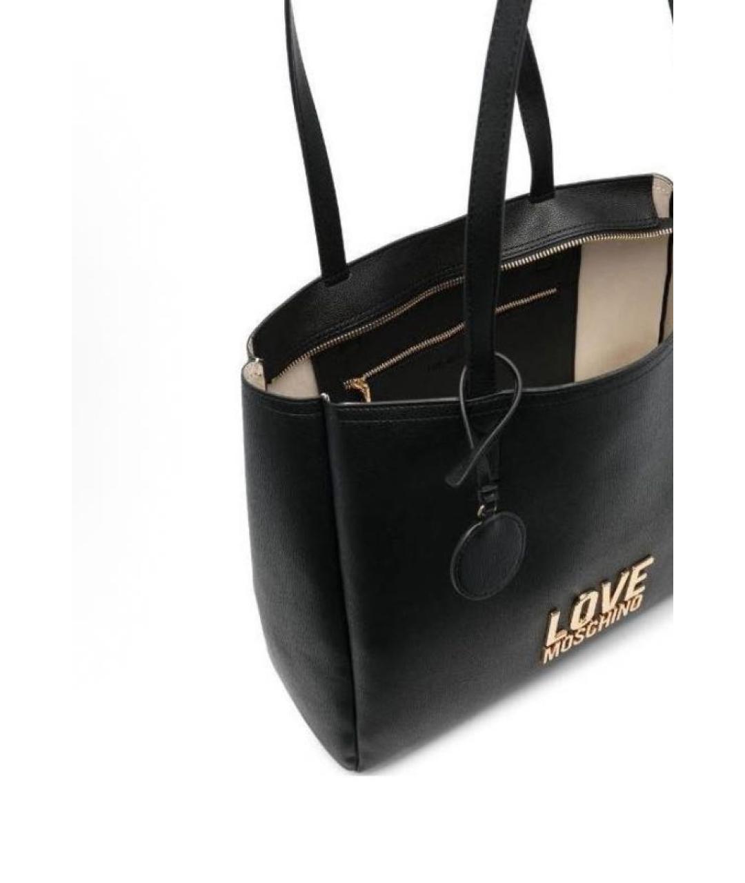 LOVE MOSCHINO Черная сумка тоут, фото 3