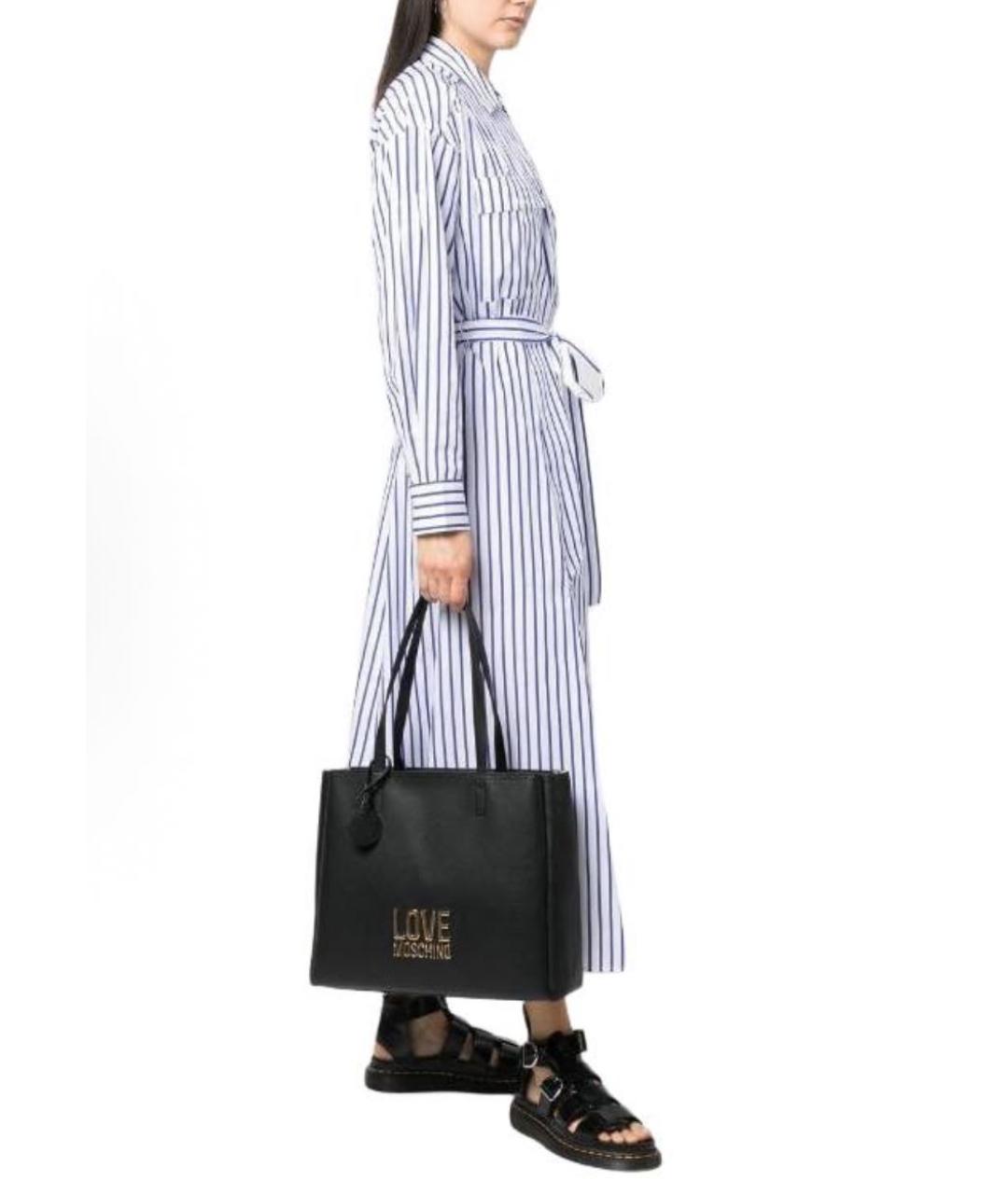 LOVE MOSCHINO Черная сумка тоут, фото 5