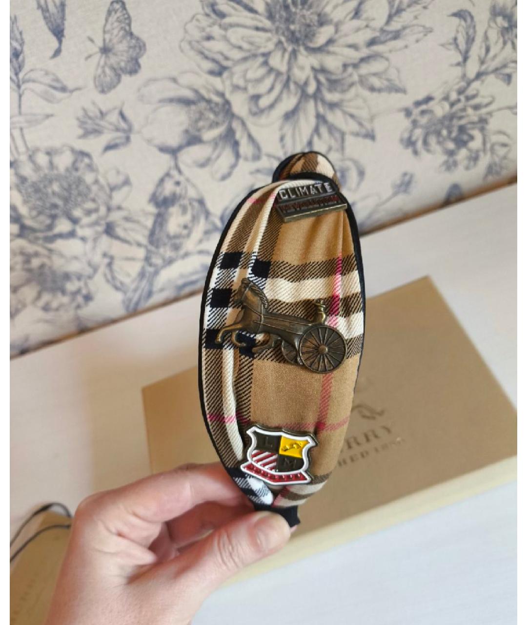 BURBERRY Коричневый ободок, фото 3