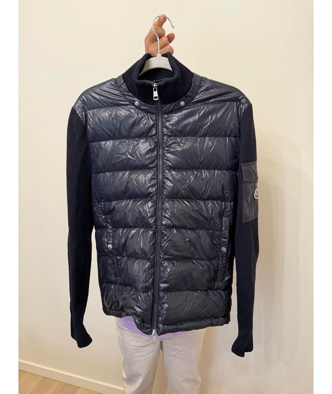 MONCLER Темно-синяя полиэстеровая куртка, фото 5
