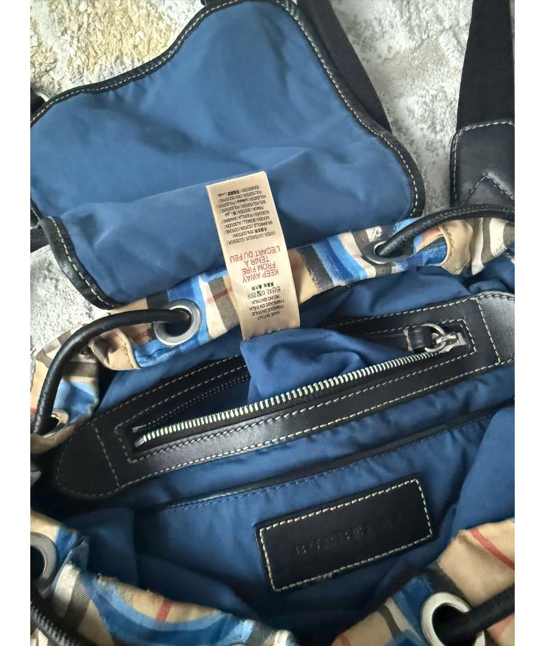 BURBERRY Бежевый хлопковый рюкзак, фото 4