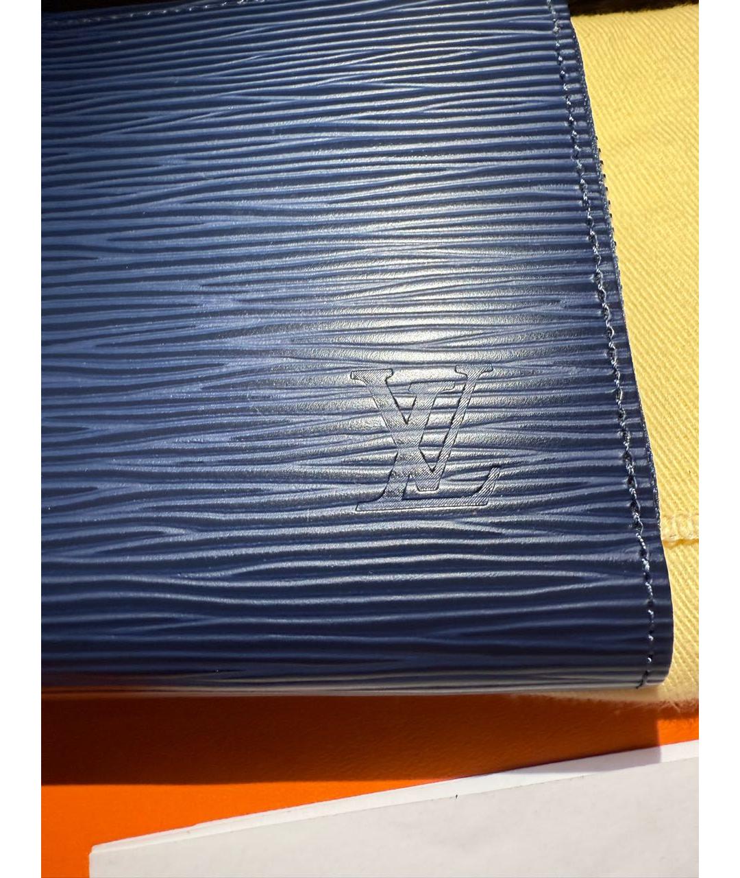 LOUIS VUITTON Темно-синий кожаный кошелек, фото 3