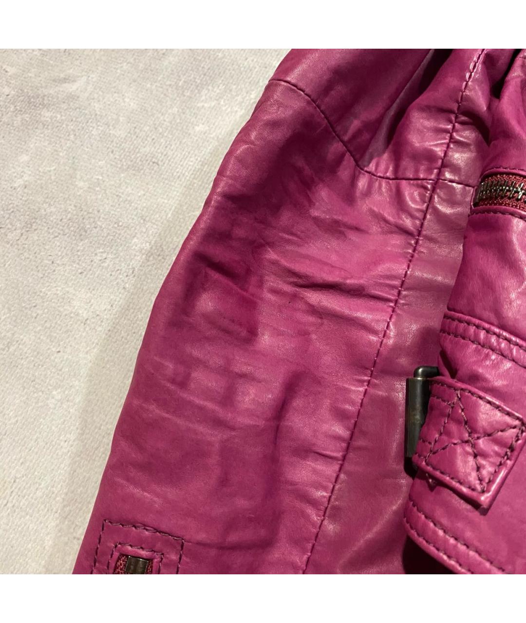 BURBERRY BRIT Розовая кожаная куртка, фото 5