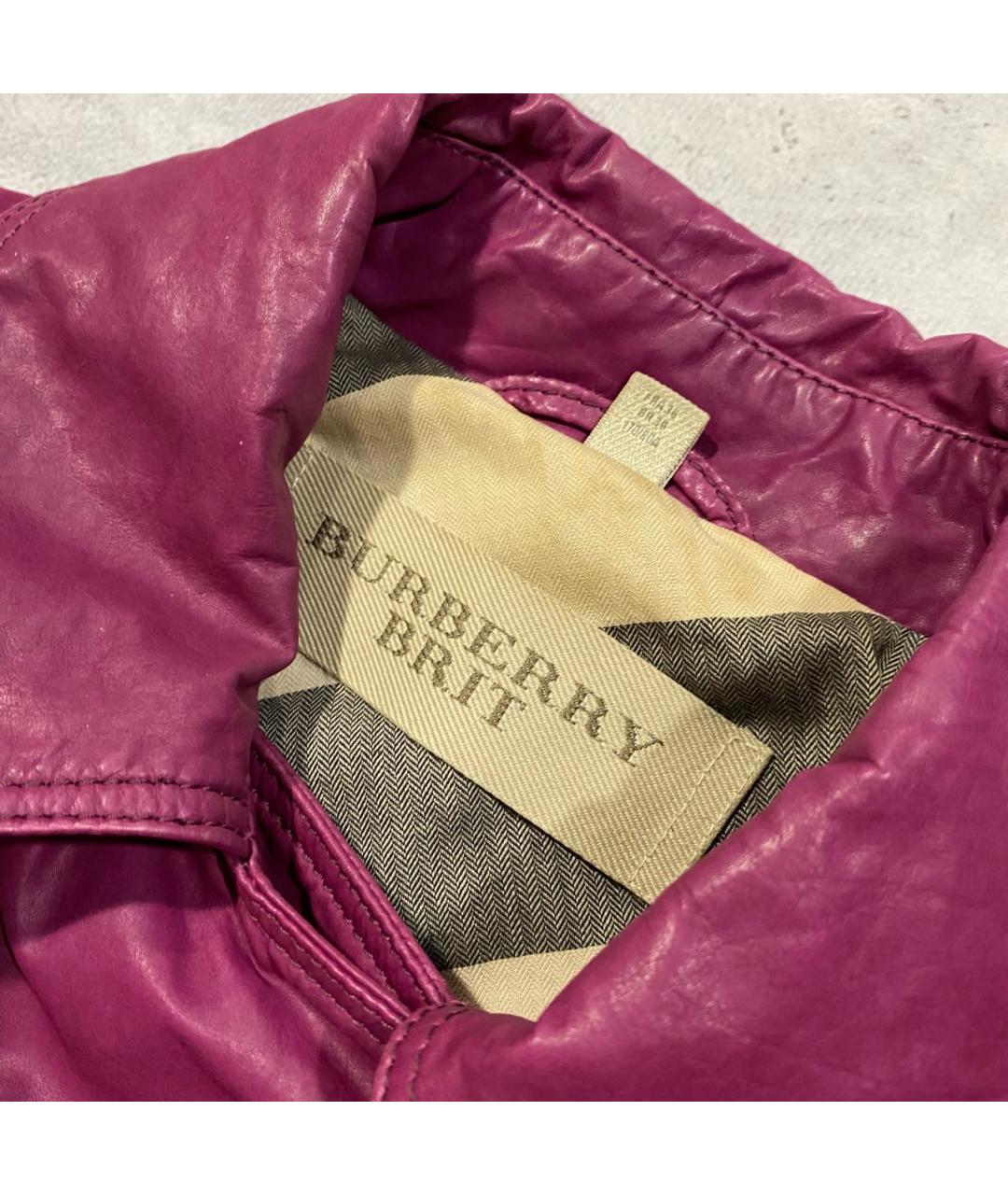 BURBERRY BRIT Розовая кожаная куртка, фото 3