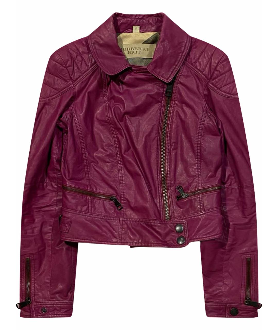BURBERRY BRIT Розовая кожаная куртка, фото 1