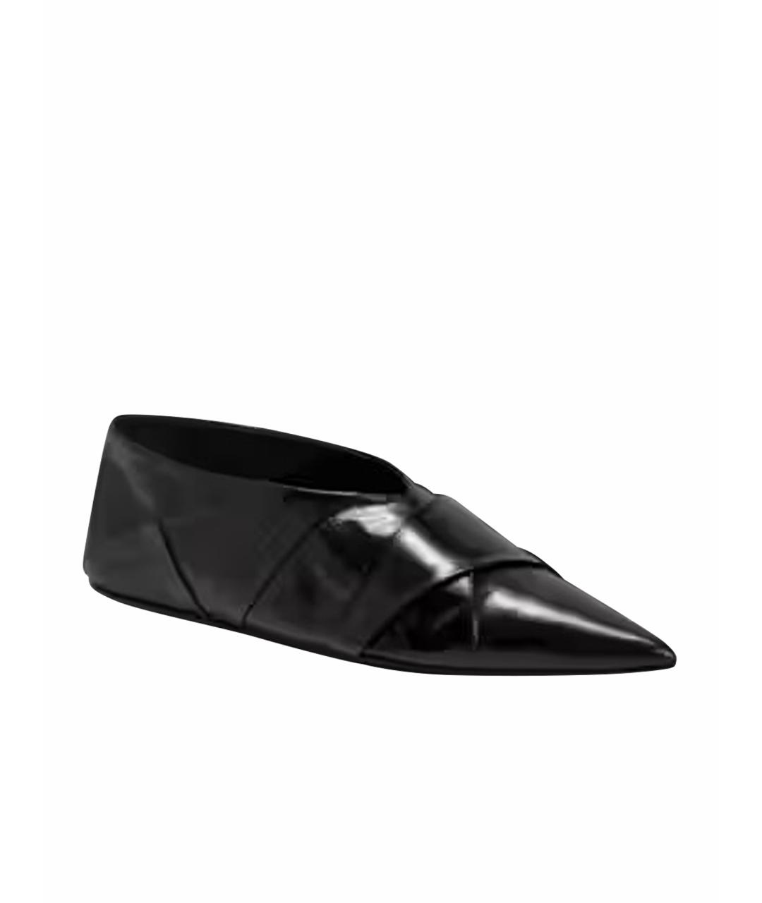 JIL SANDER Черные кожаные балетки, фото 8
