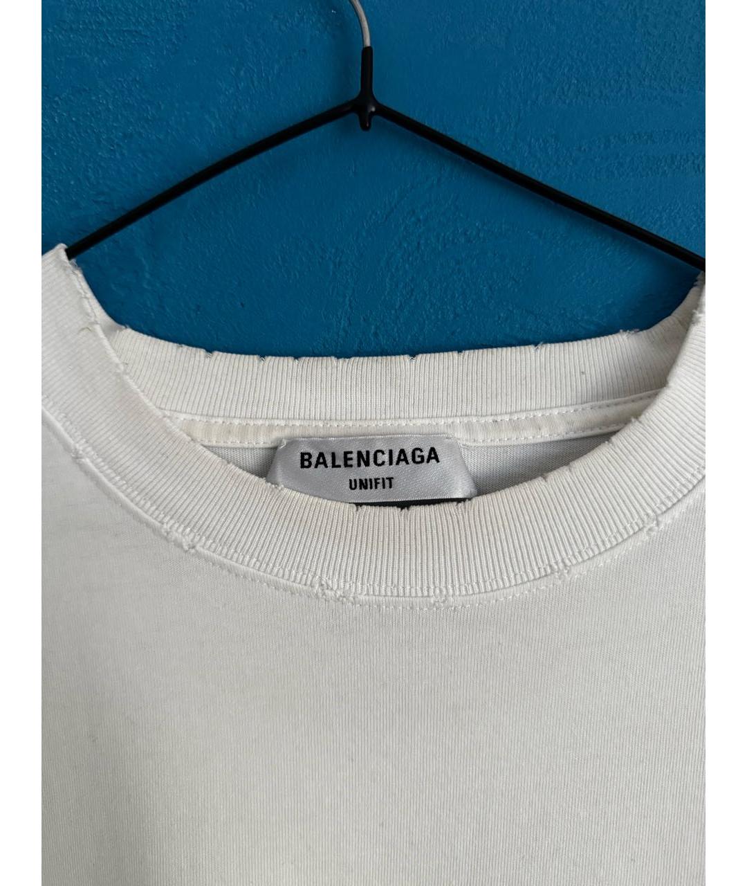 BALENCIAGA Белая хлопковая футболка, фото 3