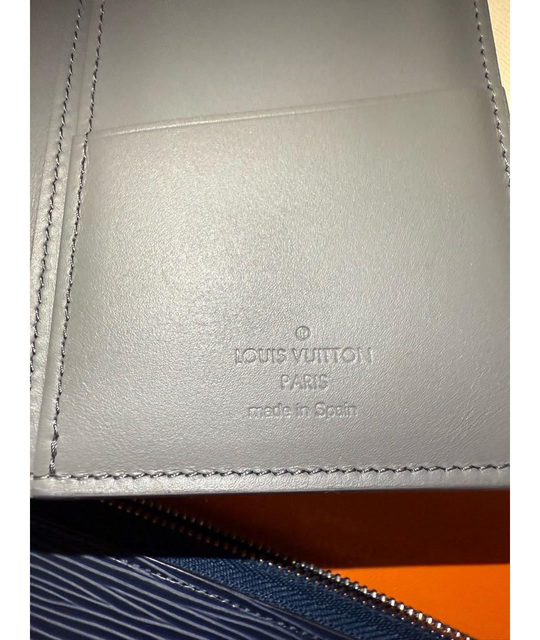 LOUIS VUITTON Серый кожаный кошелек, фото 3