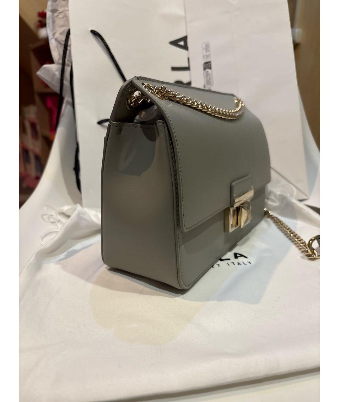 FURLA Антрацитовая кожаная сумка через плечо, фото 2