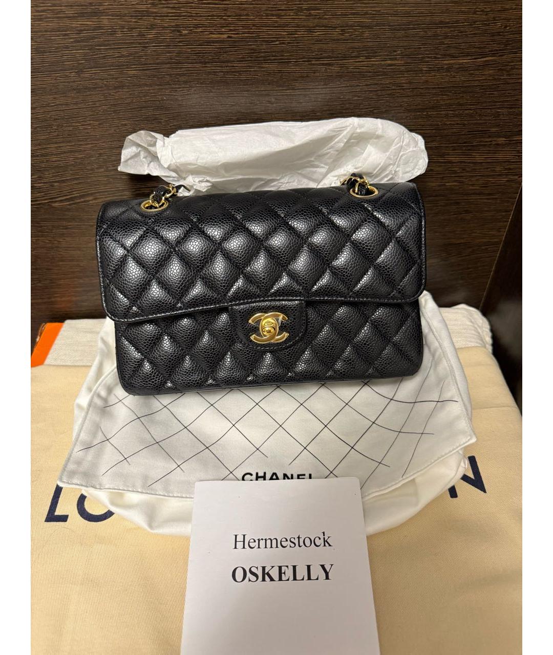 CHANEL Черная кожаная сумка через плечо, фото 2