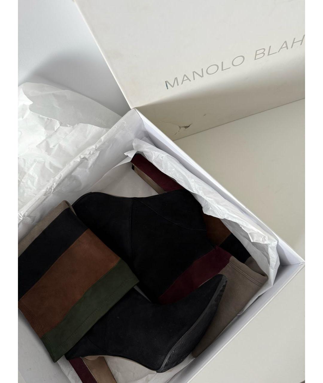 MANOLO BLAHNIK Мульти замшевые сапоги, фото 8