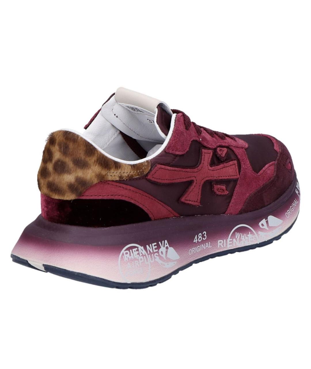 PREMIATA Бордовые кожаные кроссовки, фото 3