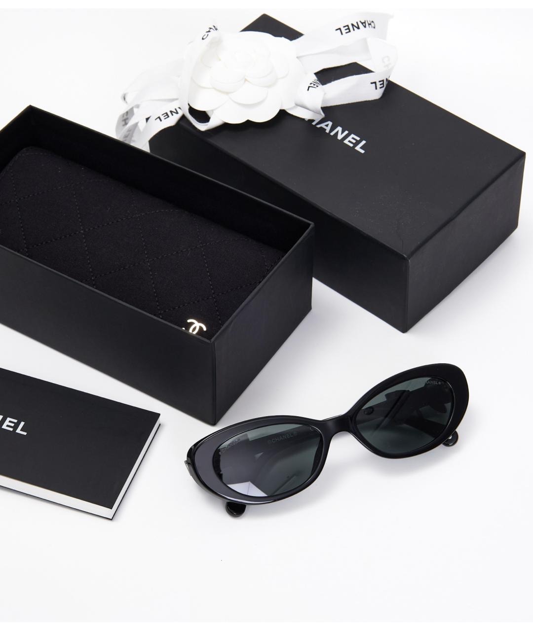 CHANEL Черные пластиковые солнцезащитные очки, фото 4
