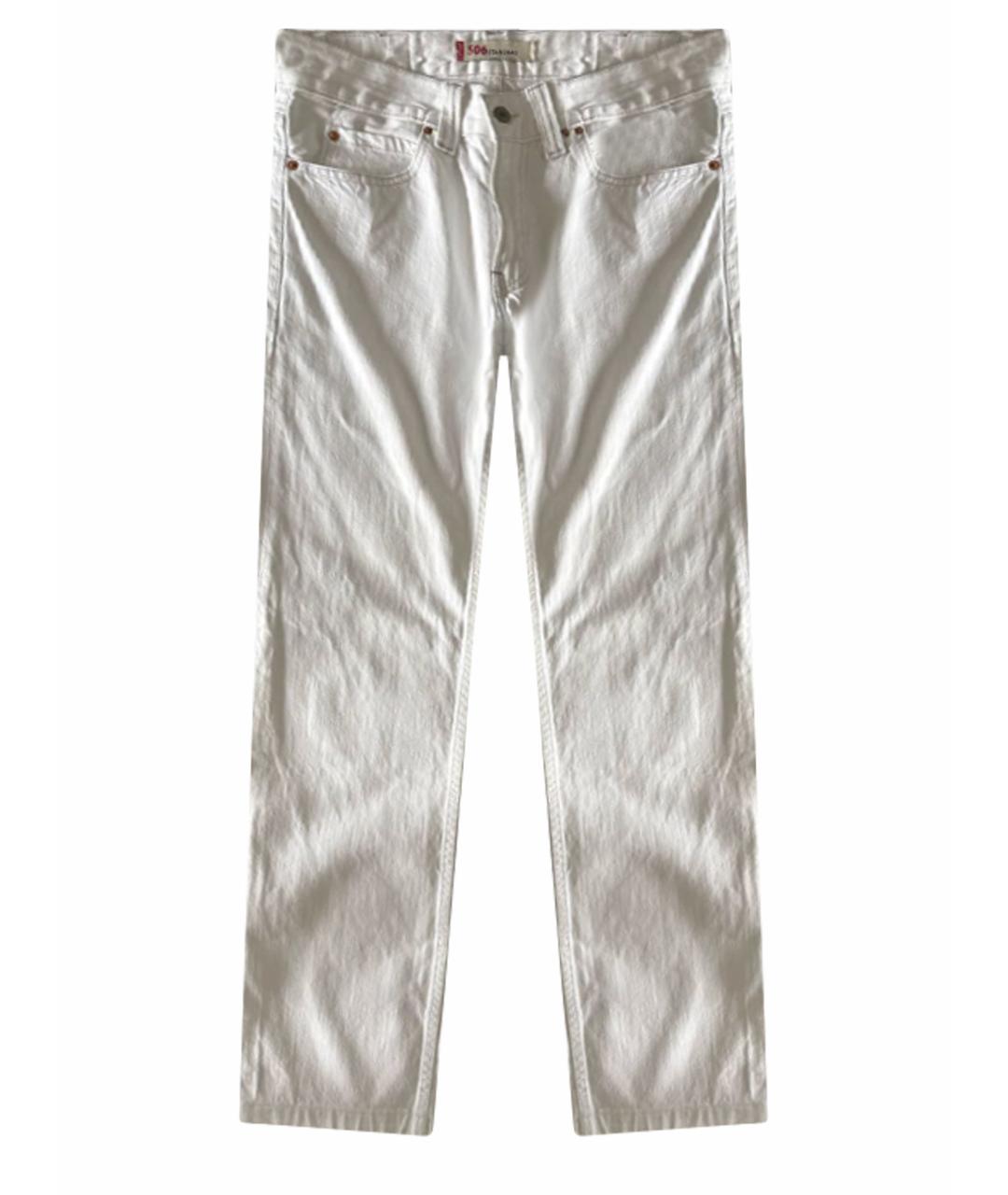 LEVI'S Белые хлопковые прямые джинсы, фото 1