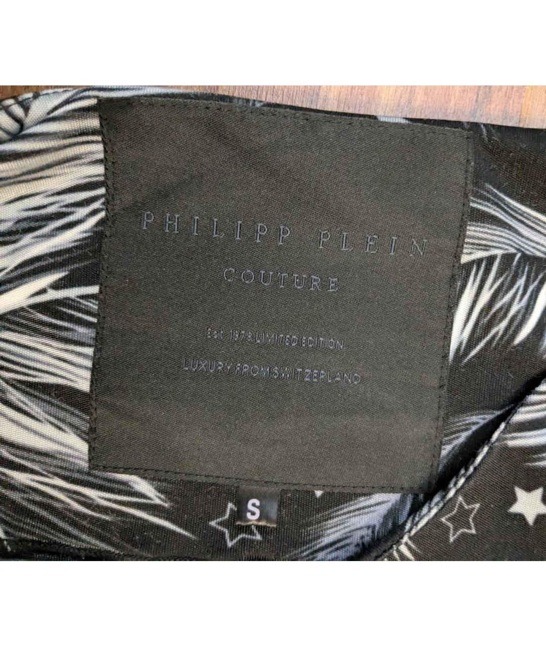 PHILIPP PLEIN Черное вискозное повседневное платье, фото 4