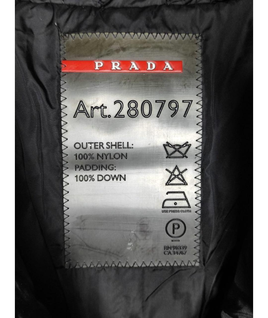 PRADA Черная полиэстеровая куртка, фото 3