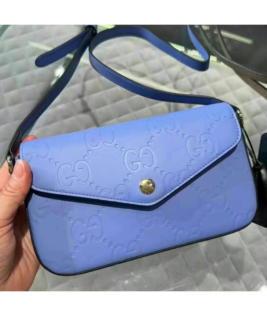 GUCCI Синяя кожаная сумка через плечо, фото 2
