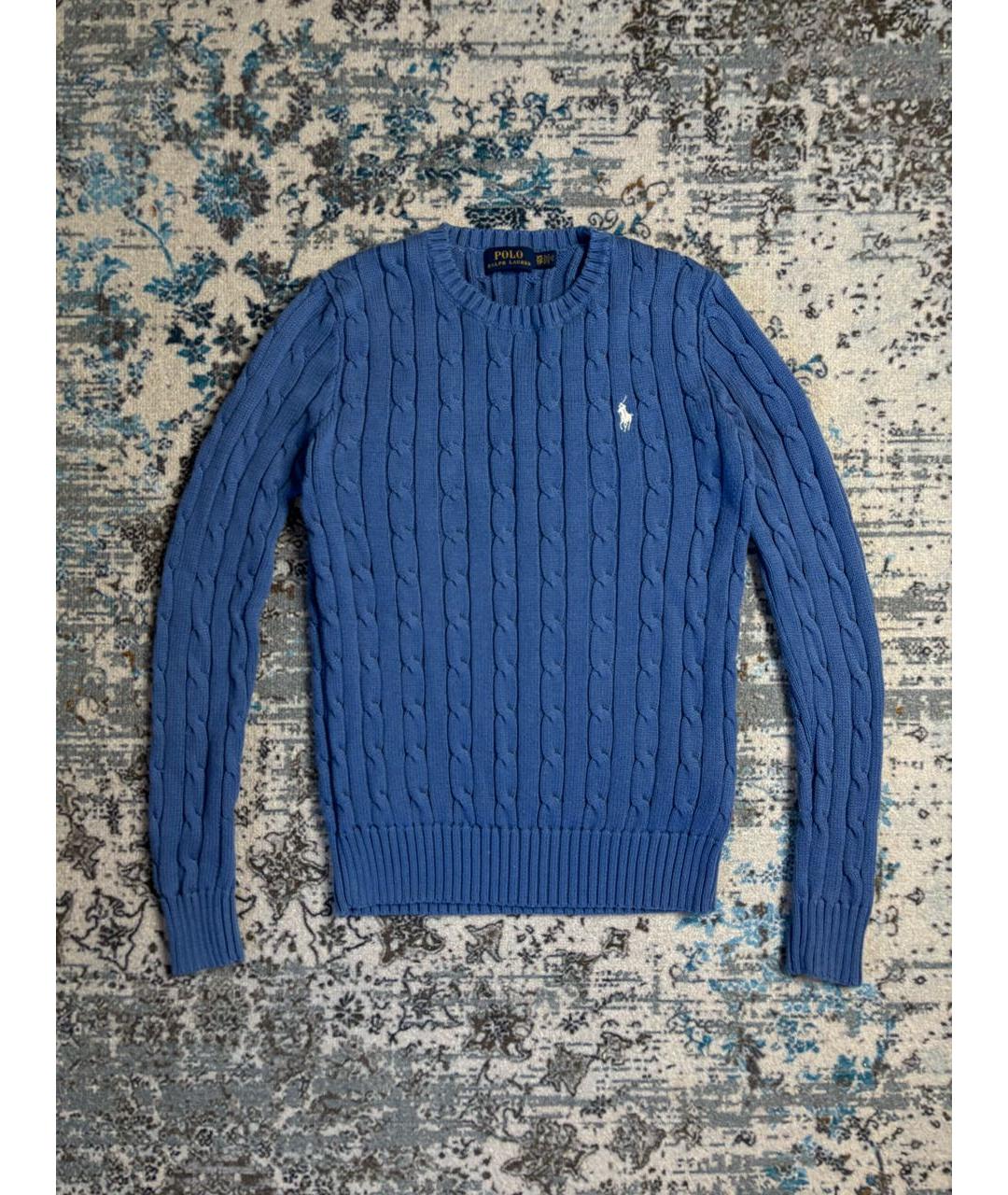 POLO RALPH LAUREN Голубой хлопковый джемпер / свитер, фото 7