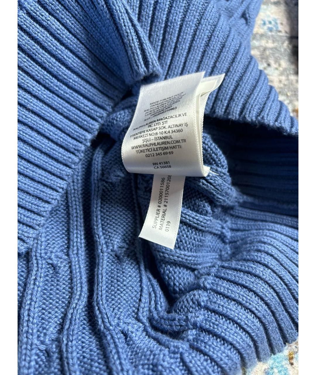 POLO RALPH LAUREN Голубой хлопковый джемпер / свитер, фото 6