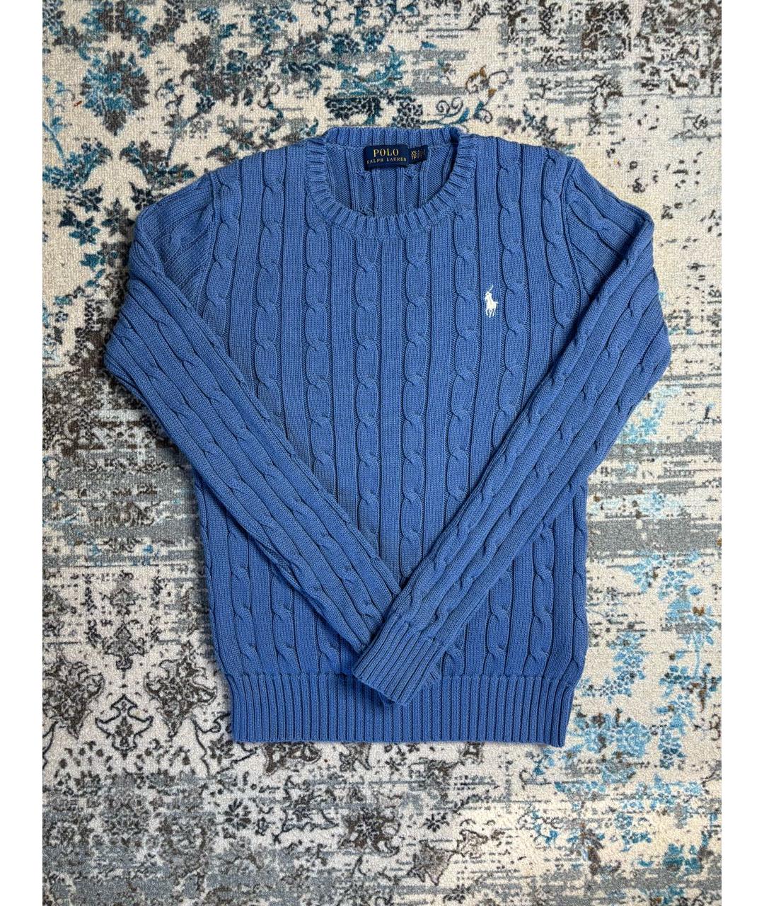 POLO RALPH LAUREN Голубой хлопковый джемпер / свитер, фото 5