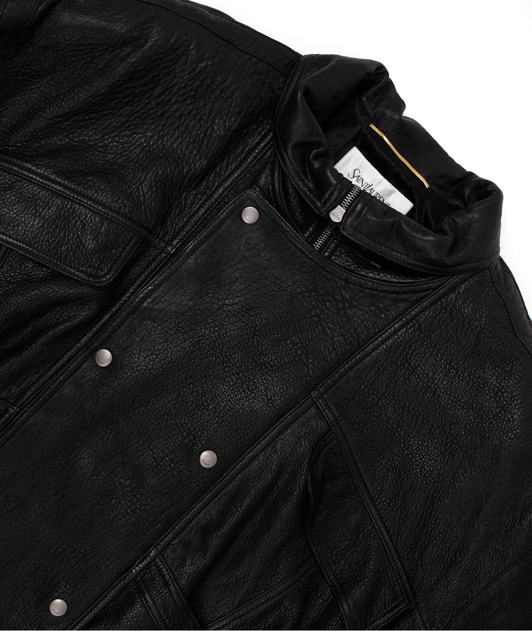 SAINT LAURENT Черная кожаная куртка, фото 3