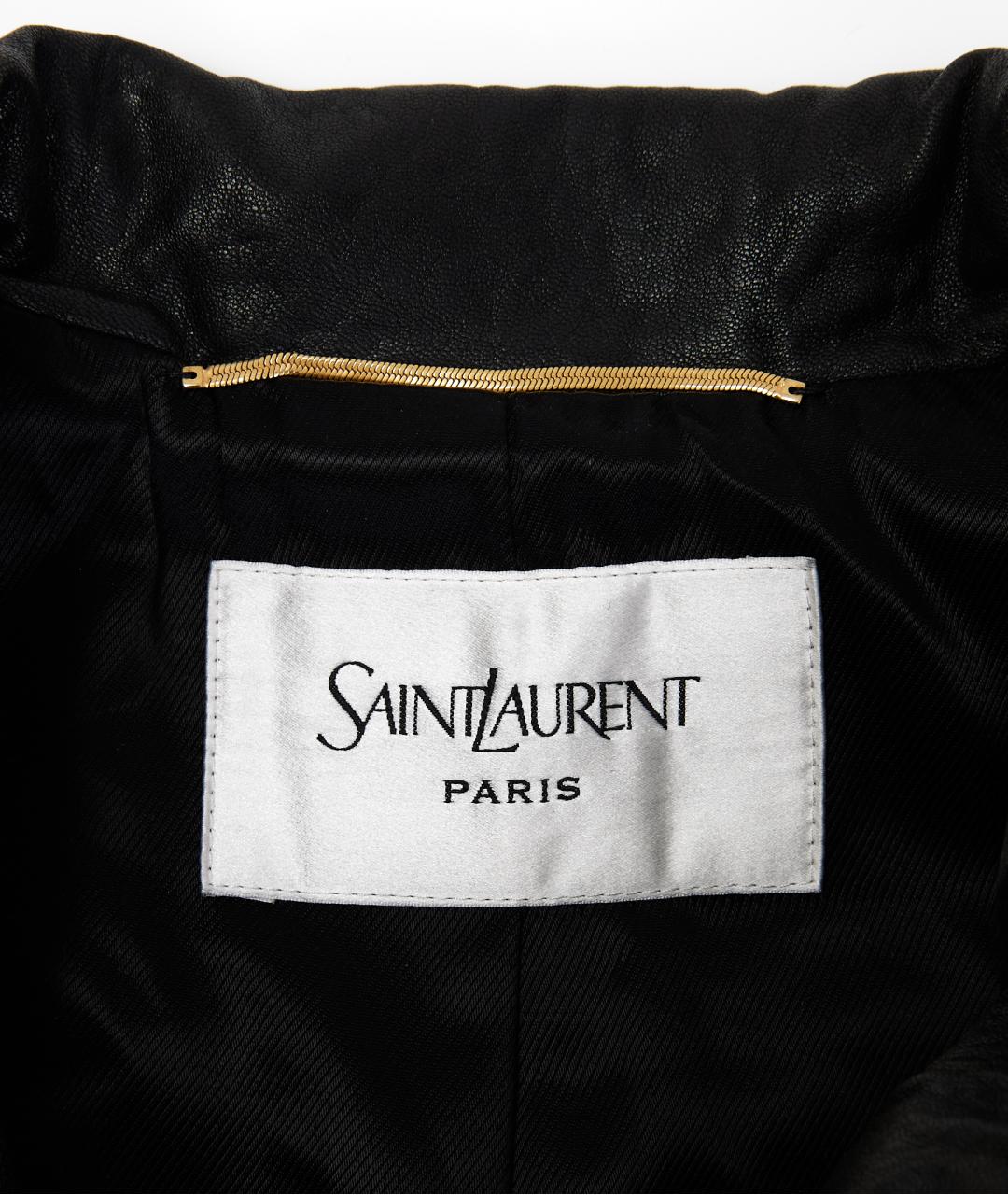 SAINT LAURENT Черная кожаная куртка, фото 4