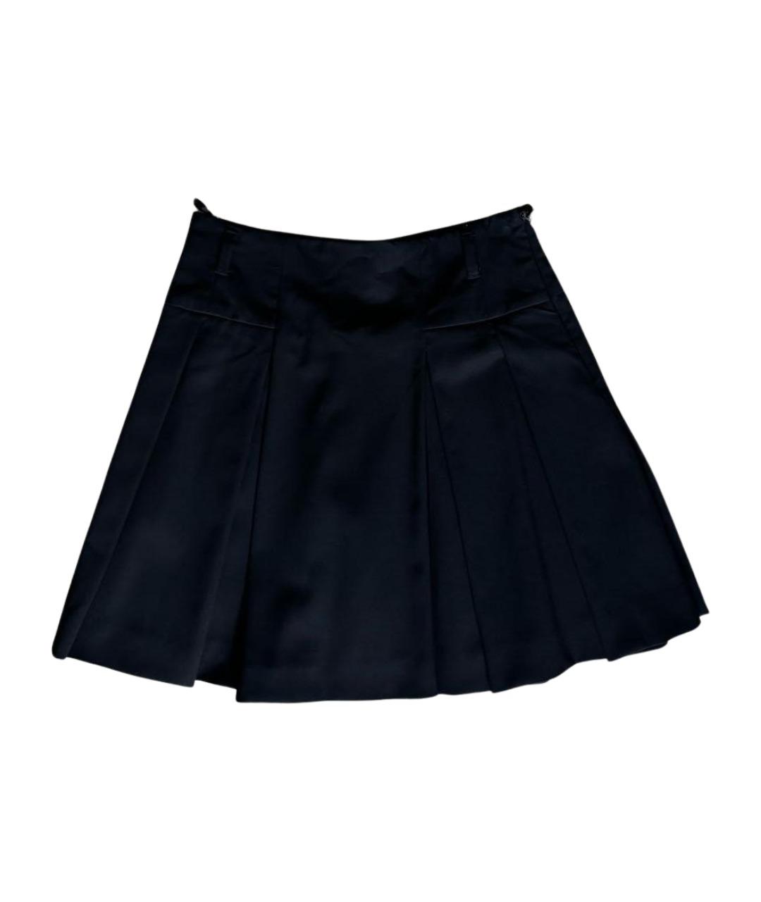 PRADA Черная хлопковая юбка мини, фото 1