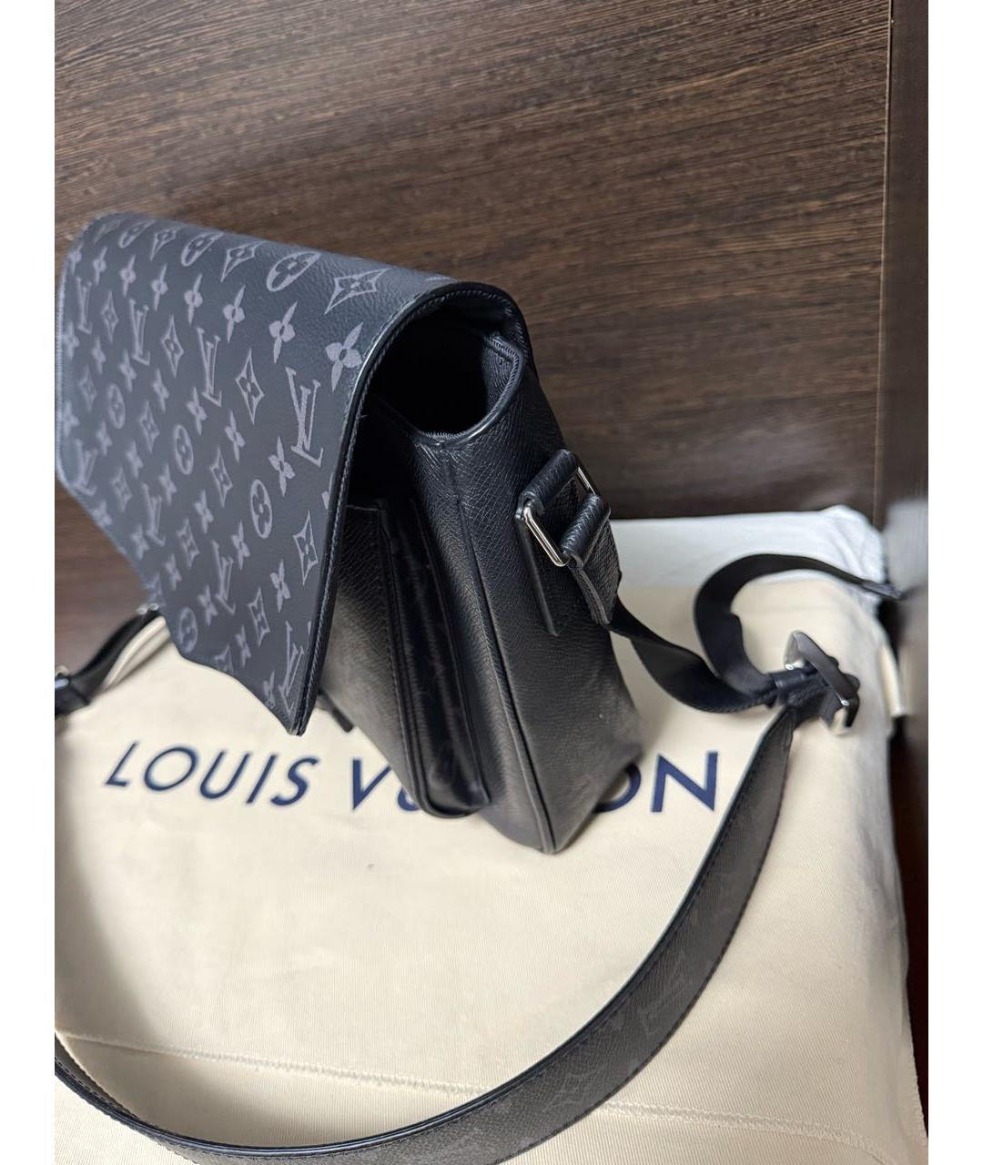 LOUIS VUITTON Черная кожаная сумка на плечо, фото 2