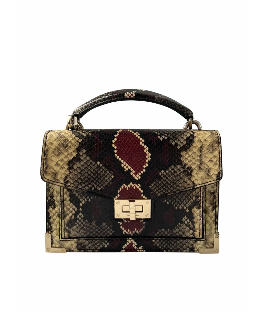 THE KOOPLES Коричневая кожаная сумка с короткими ручками, фото 1