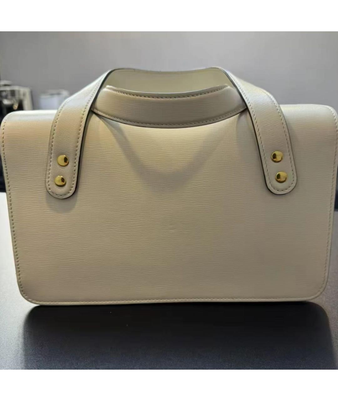 GUCCI Белая кожаная сумка с короткими ручками, фото 2