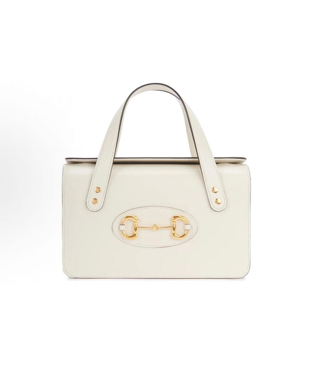 GUCCI Белая кожаная сумка с короткими ручками, фото 6