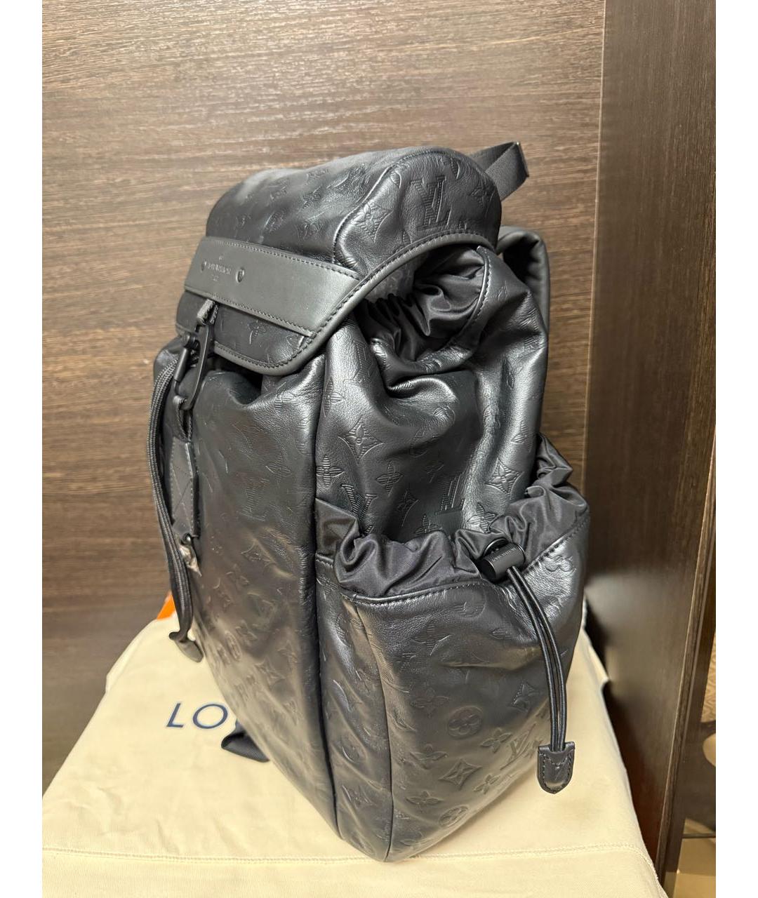LOUIS VUITTON Черный кожаный рюкзак, фото 6
