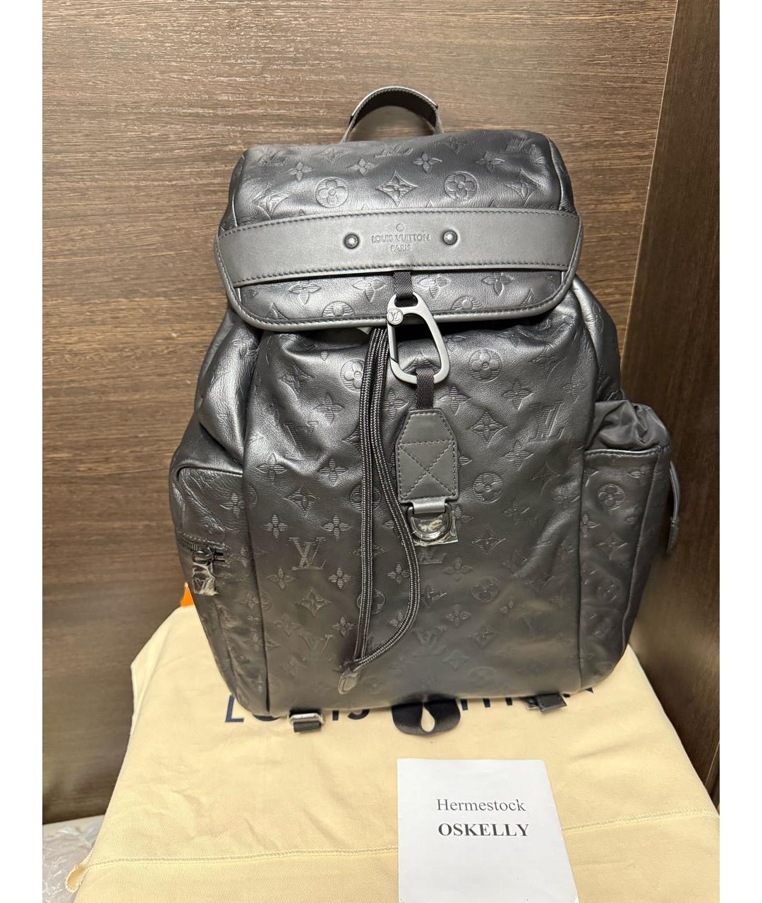 LOUIS VUITTON Черный кожаный рюкзак, фото 2